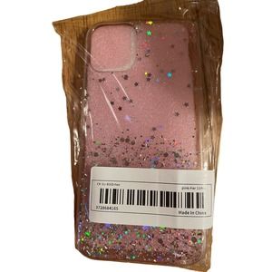 iPhone 11 Pro Snap On Pink Case with Stars and Glitter